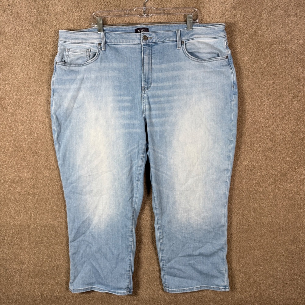 NYDJ Hollander Crop Jeans Women‎ 20W Light Wash Lift Tuck Denim Stretch Plus Sz